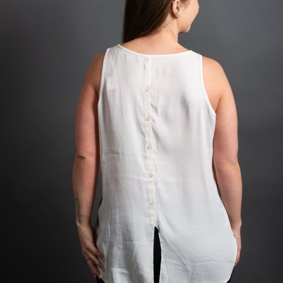 White Chiffon Tank by Ann Taylor - Picture 7 of 10